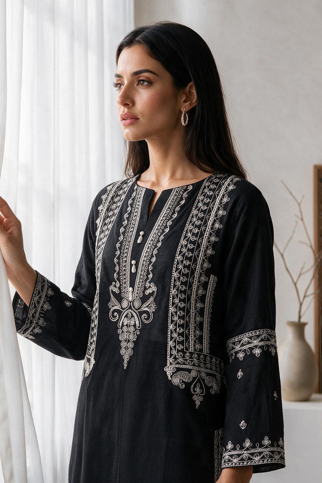 Embroidered Kurta Trouser - 3228