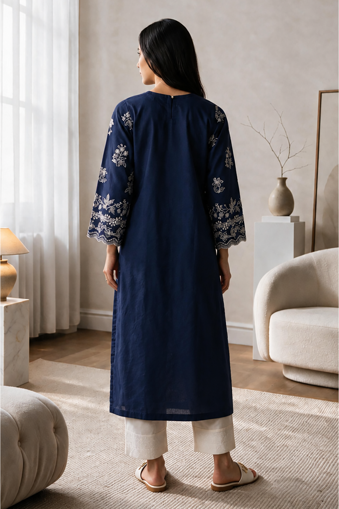 Embroidered Kurta Trouser - 3253