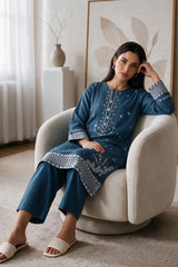 Embroidered Kurta Trouser - 3326