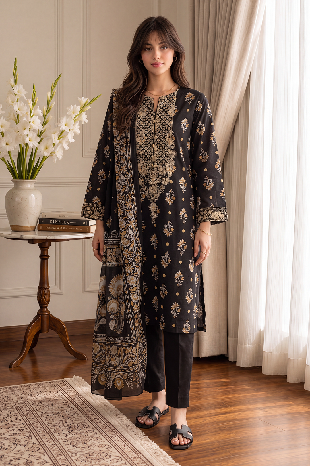 Embroidered Kurta Dupatta Trouser - 1959