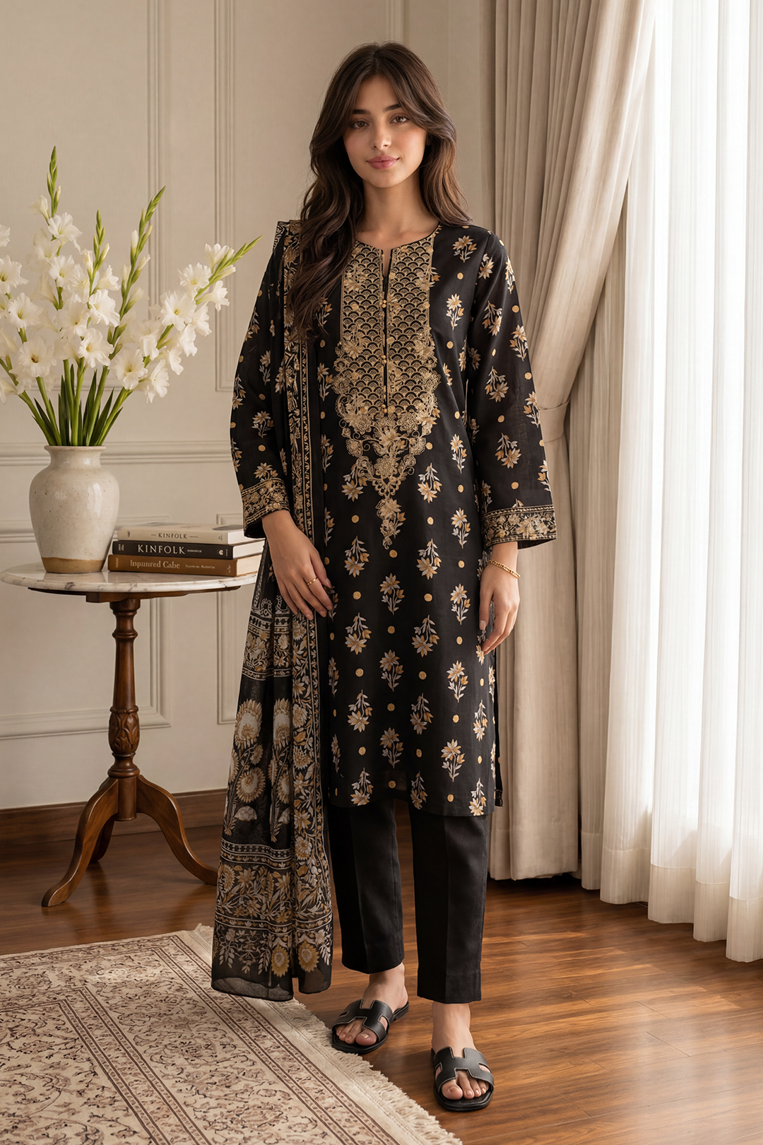 Embroidered Kurta Dupatta Trouser - 1959