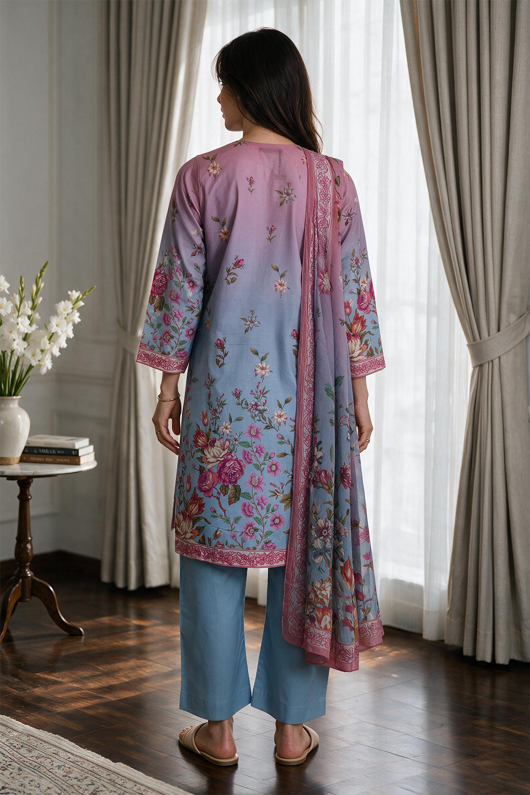 Embroidered Kurta Dupatta Trouser - 1963