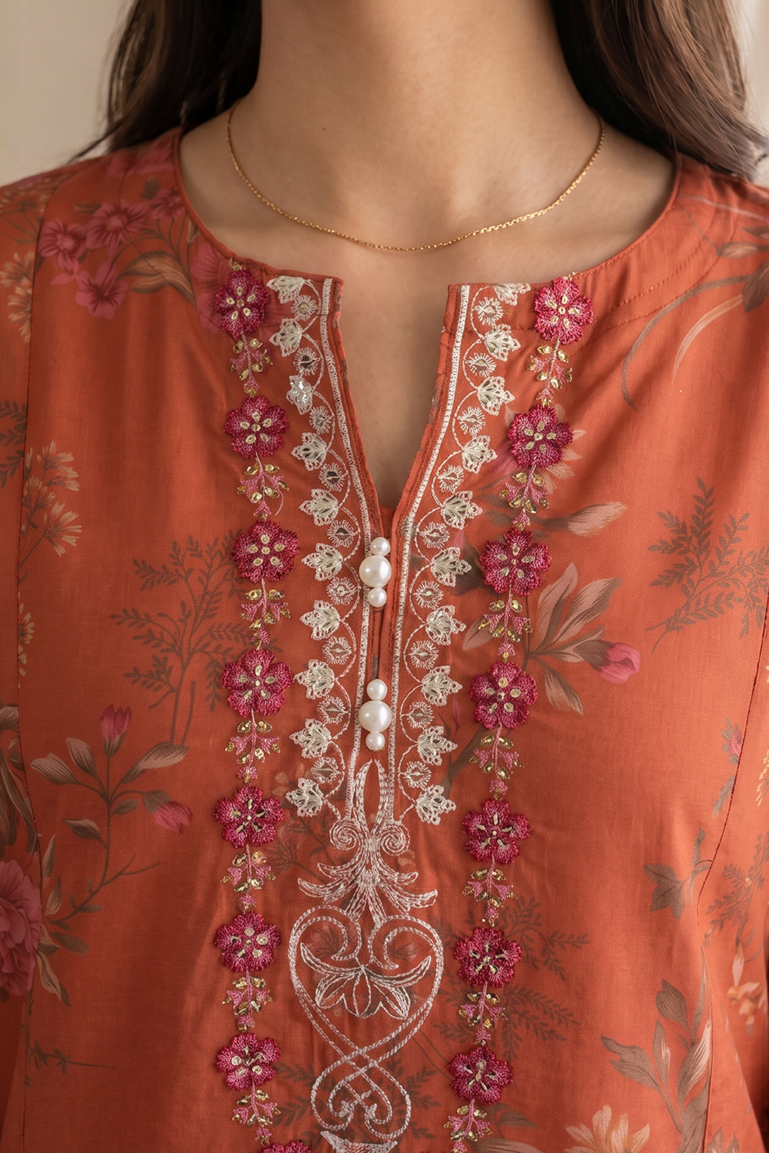 Embroidered Kurta Dupatta Trouser - 2515