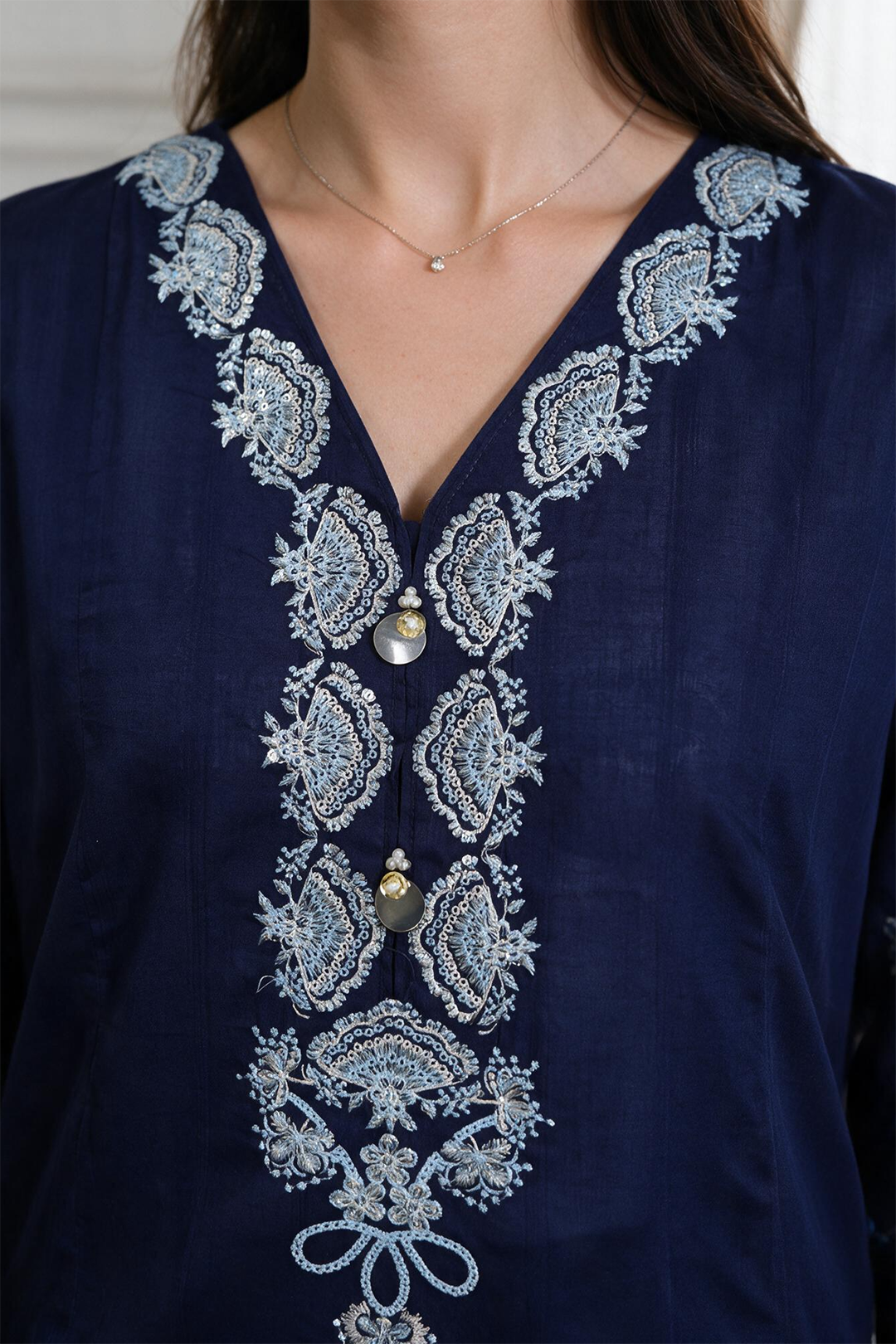 Embroidered Kurta Dupatta Trouser - 2529