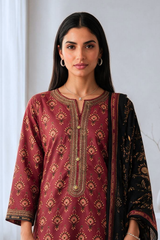 Embroidered Kurta Dupatta Trouser - 2536