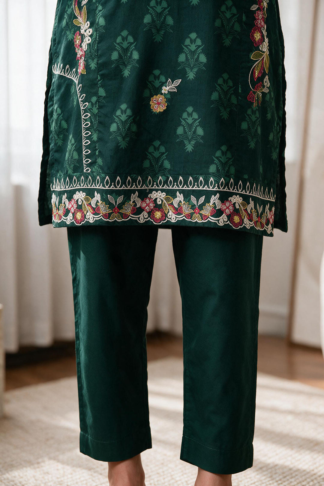 Embroidered Kurta Dupatta Trouser - 2538
