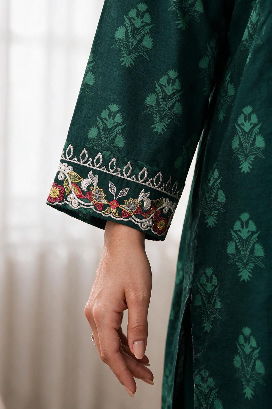 Embroidered Kurta Dupatta Trouser - 2538