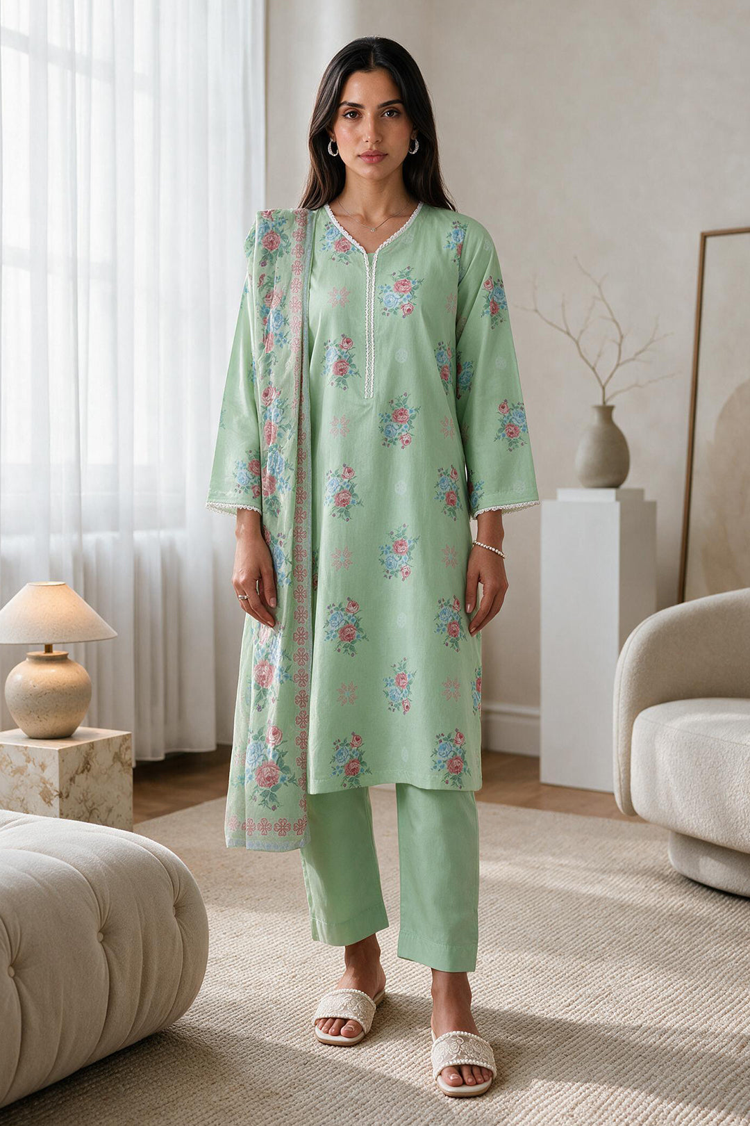 Kurta Dupatta Trouser - 2974