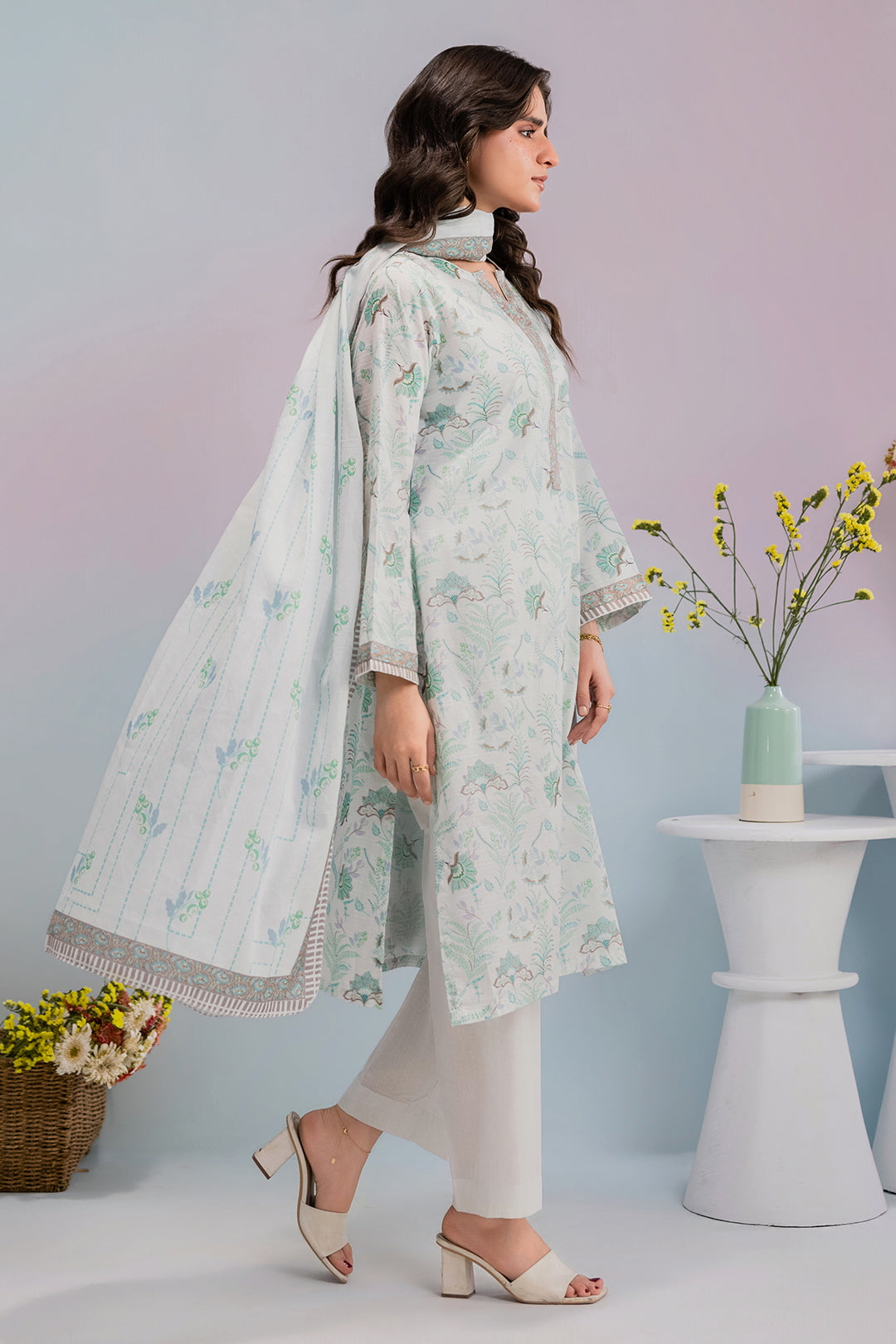 Embroidered Kurta Dupatta Trouser - 2984