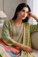 Embroidered Kurta Dupatta Trouser - 2990