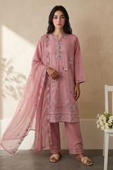 Embroidered Kurta Dupatta Trouser - 3218