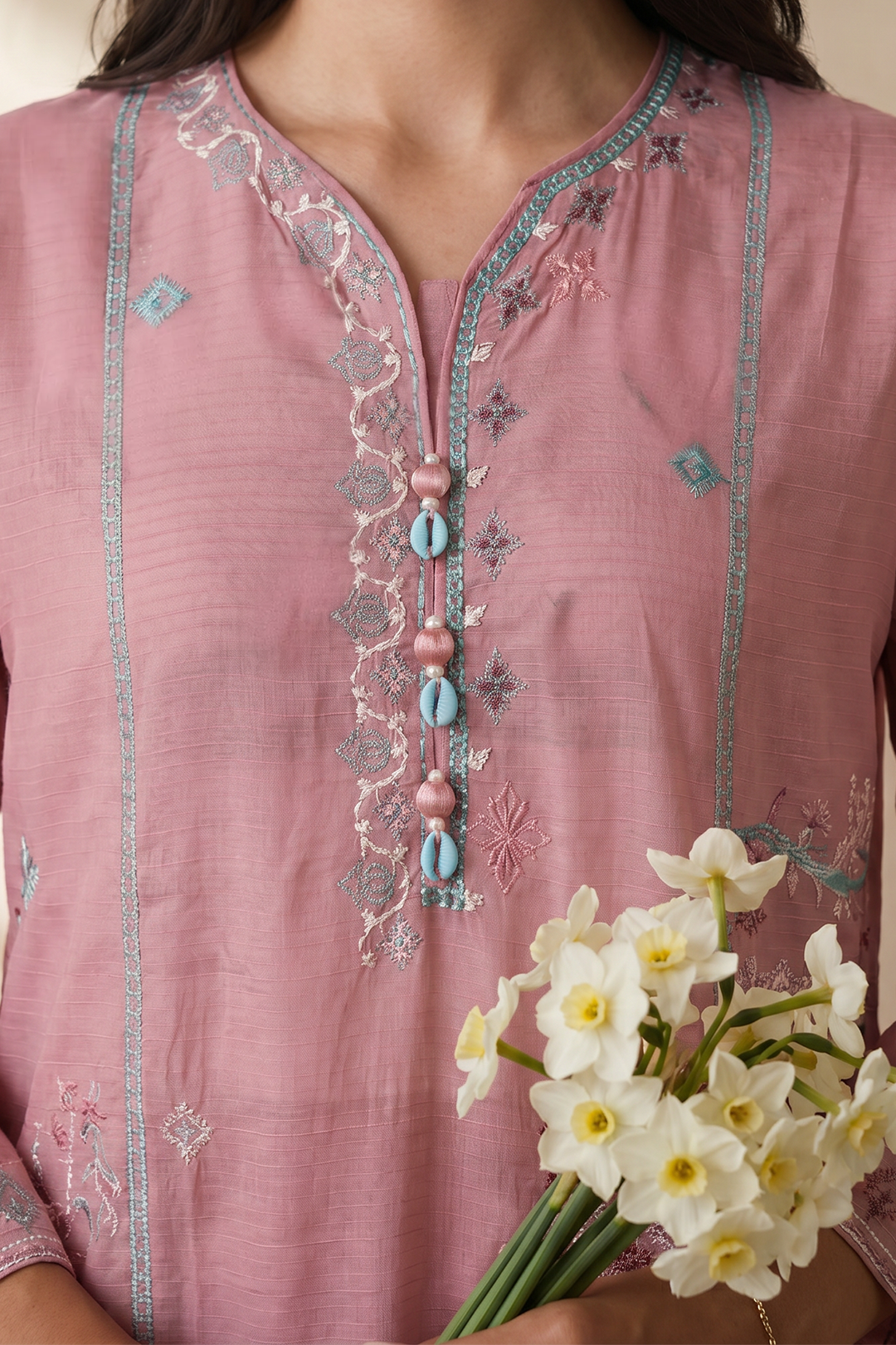 Embroidered Kurta Dupatta Trouser - 3218