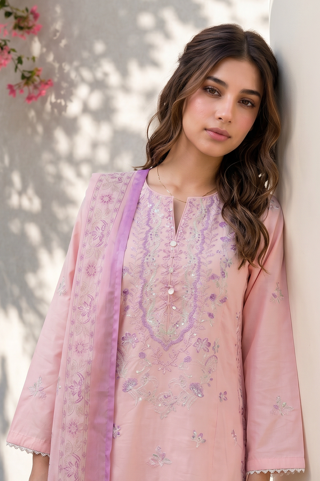Embroidered Kurta Dupatta Trouser - 3222