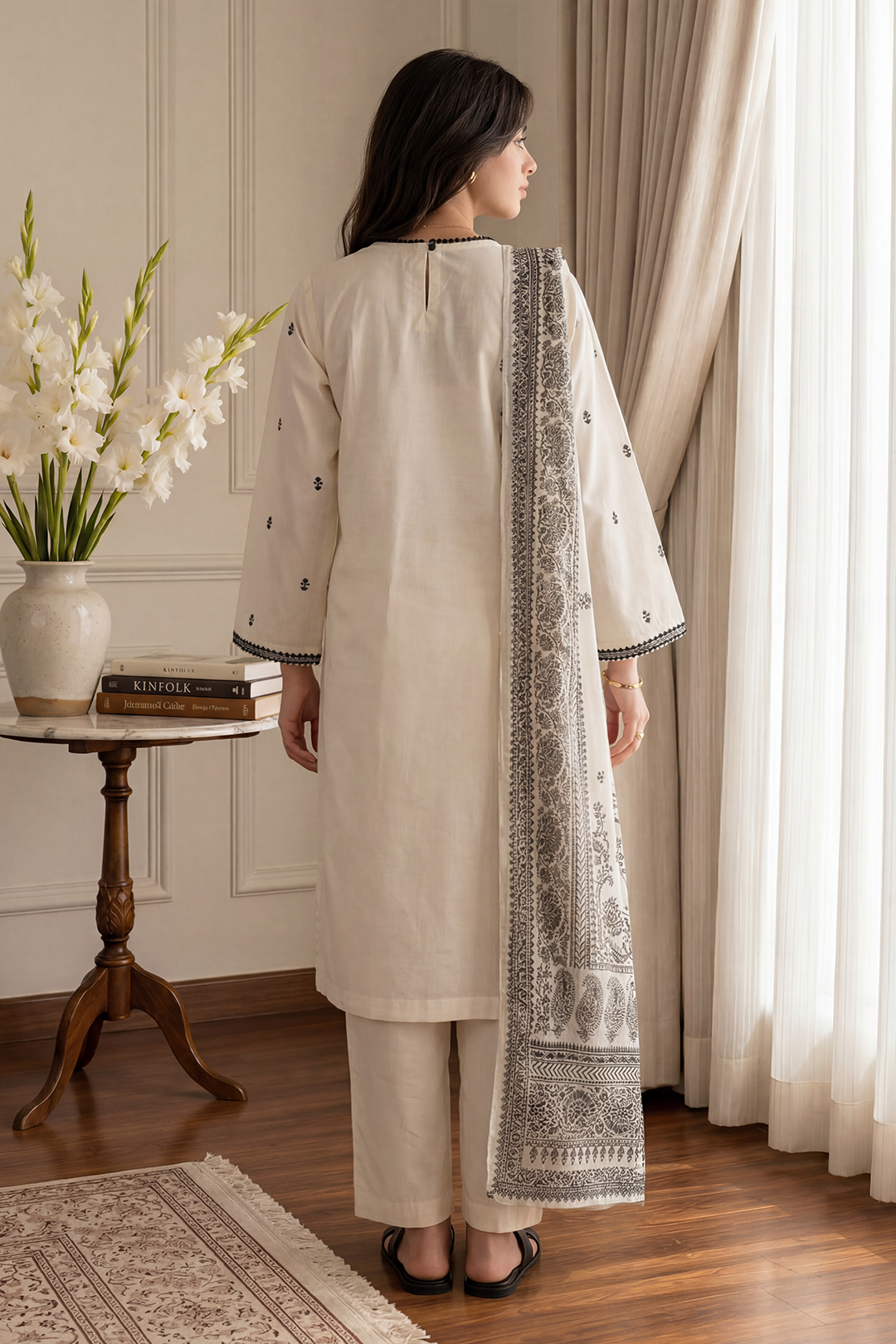 Embroidered Kurta Dupatta Trouser - 3250