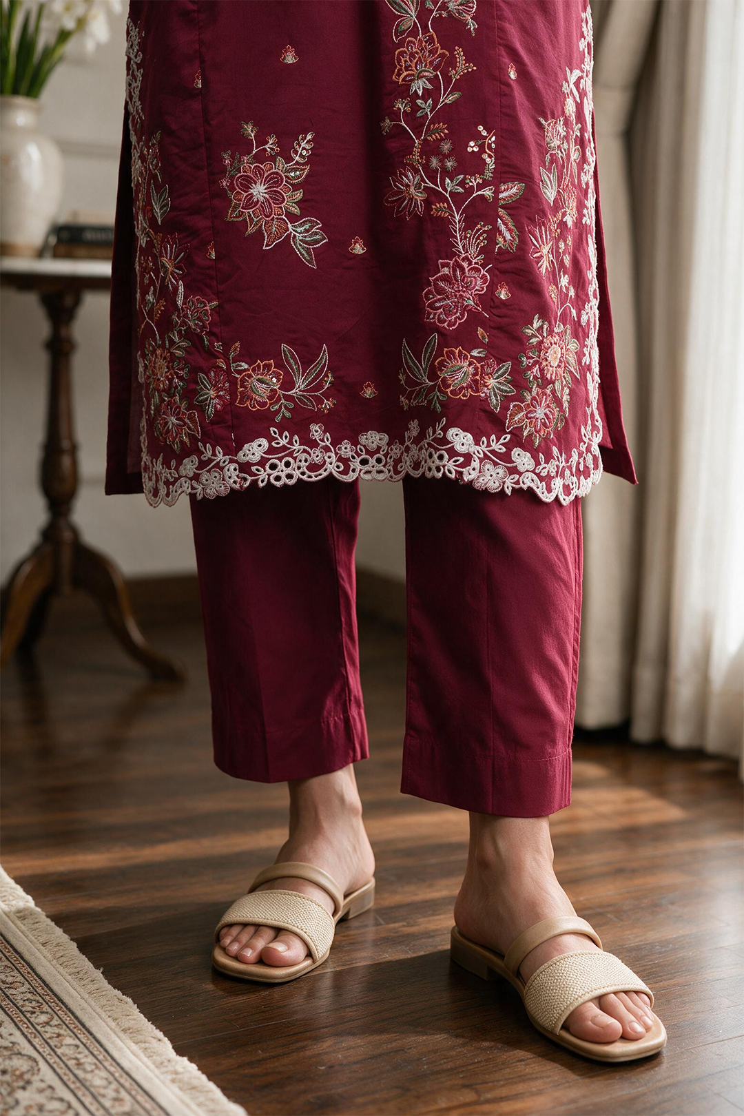 Embroidered Kurta Dupatta Trouser - 3278
