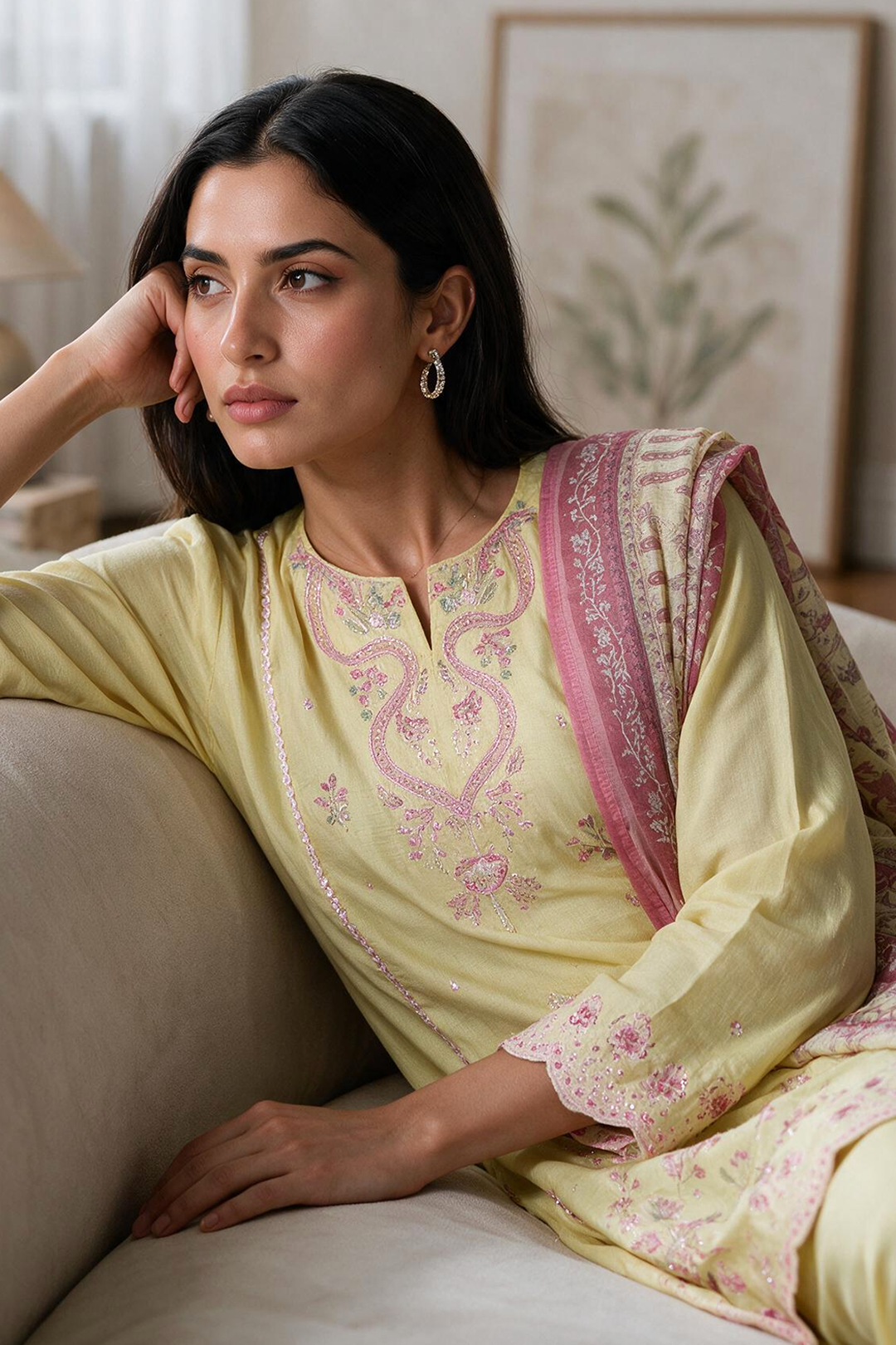 Embroidered Kurta Dupatta Trouser - 3280