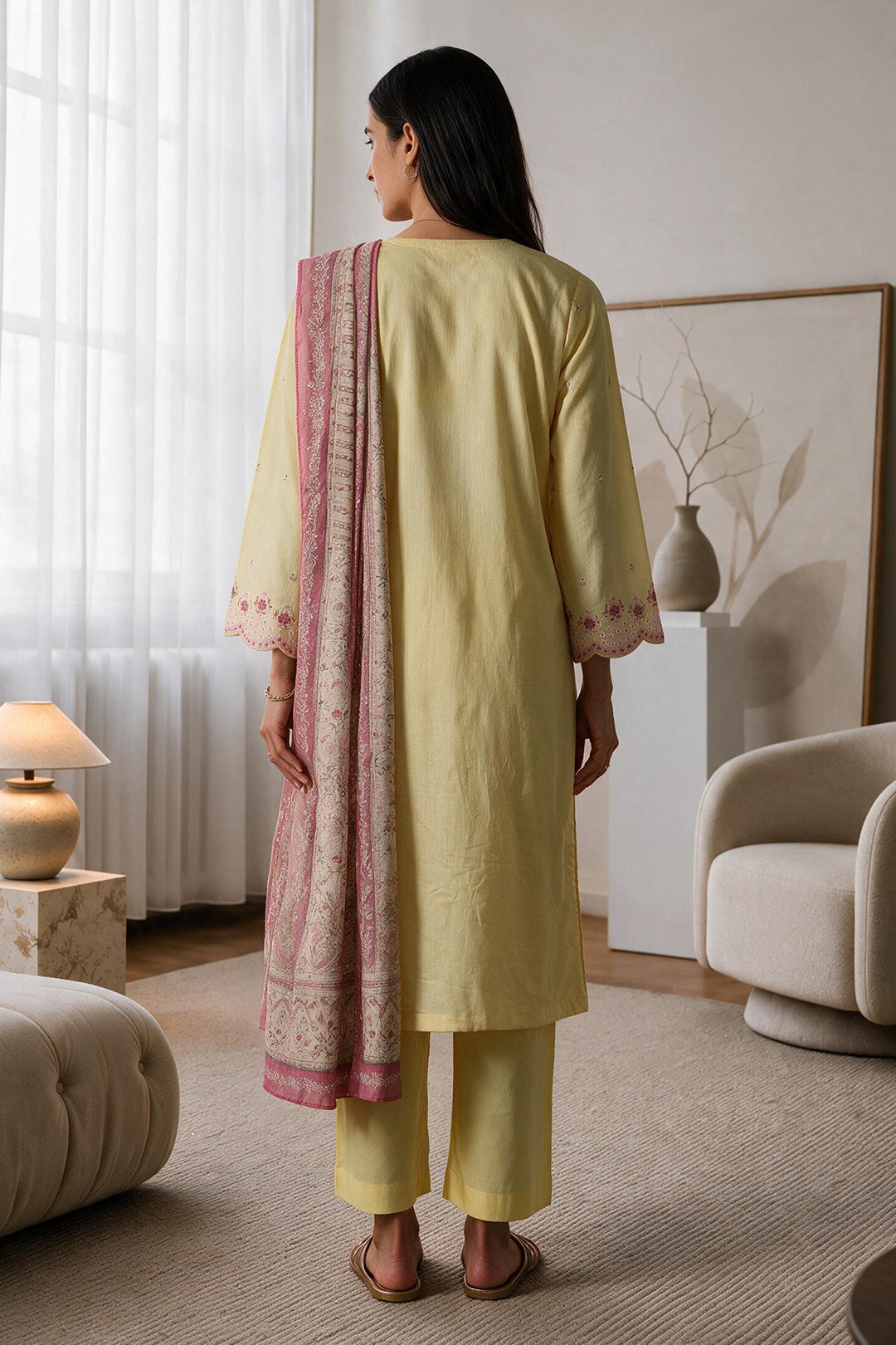 Embroidered Kurta Dupatta Trouser - 3280