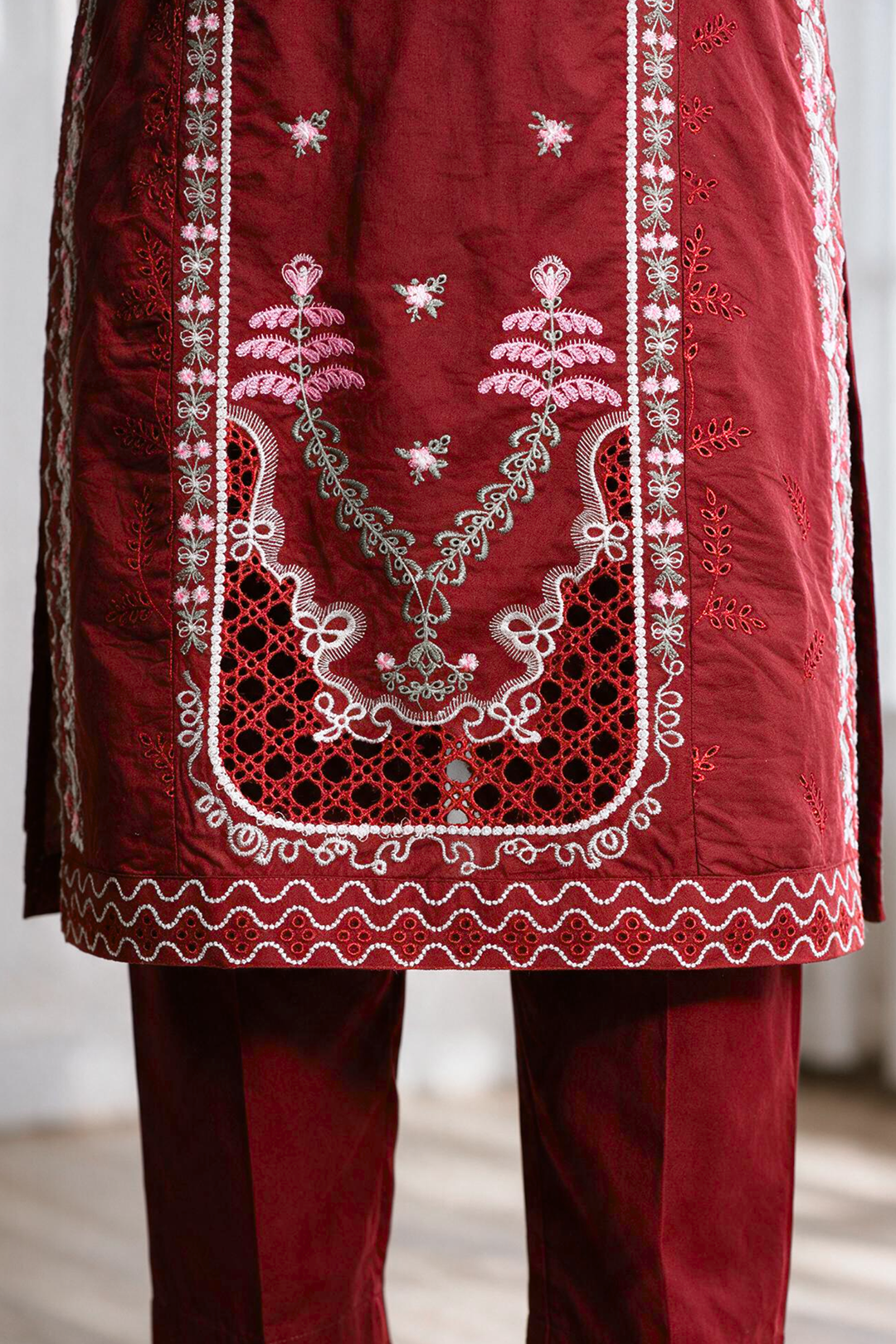Embroidered Kurta Dupatta Trouser - 3284