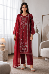 Embroidered Kurta Dupatta Trouser - 3284