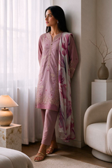 Embroidered Kurta Dupatta Trouser - 3303