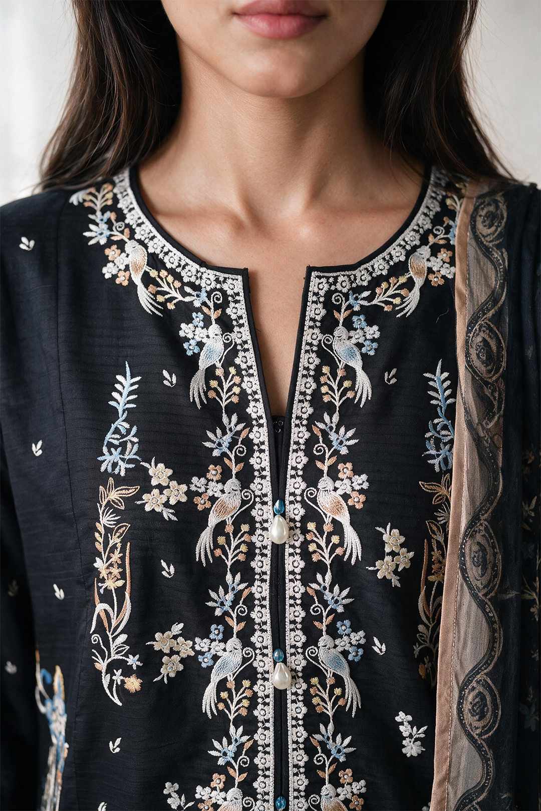 Embroidered Kurta Dupatta Trouser - 3364