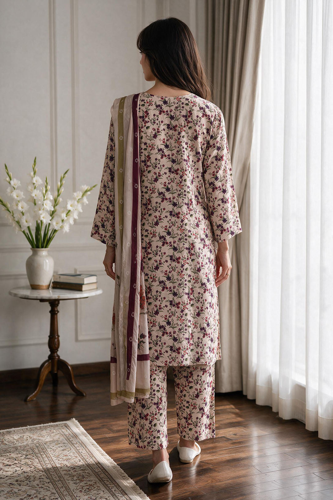 Embroidered Kurta Dupatta Trouser - 3709
