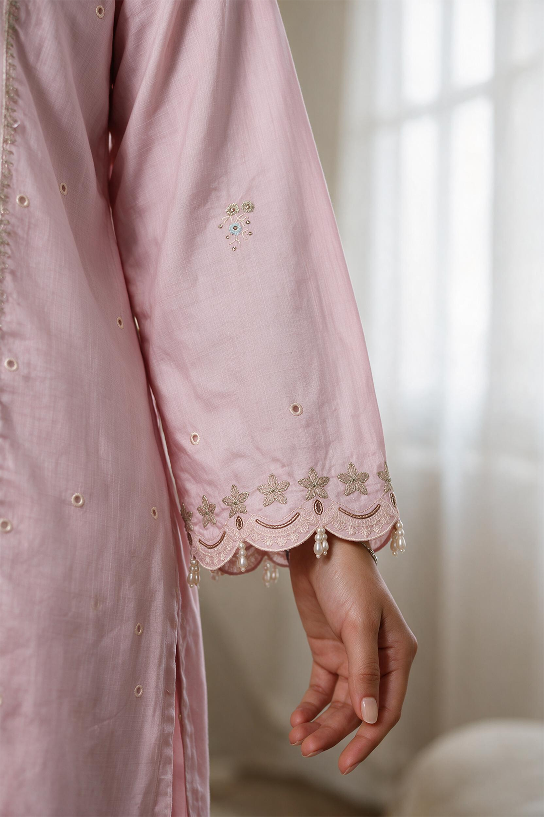 Embroidered Kurta Dupatta Trouser - 3724