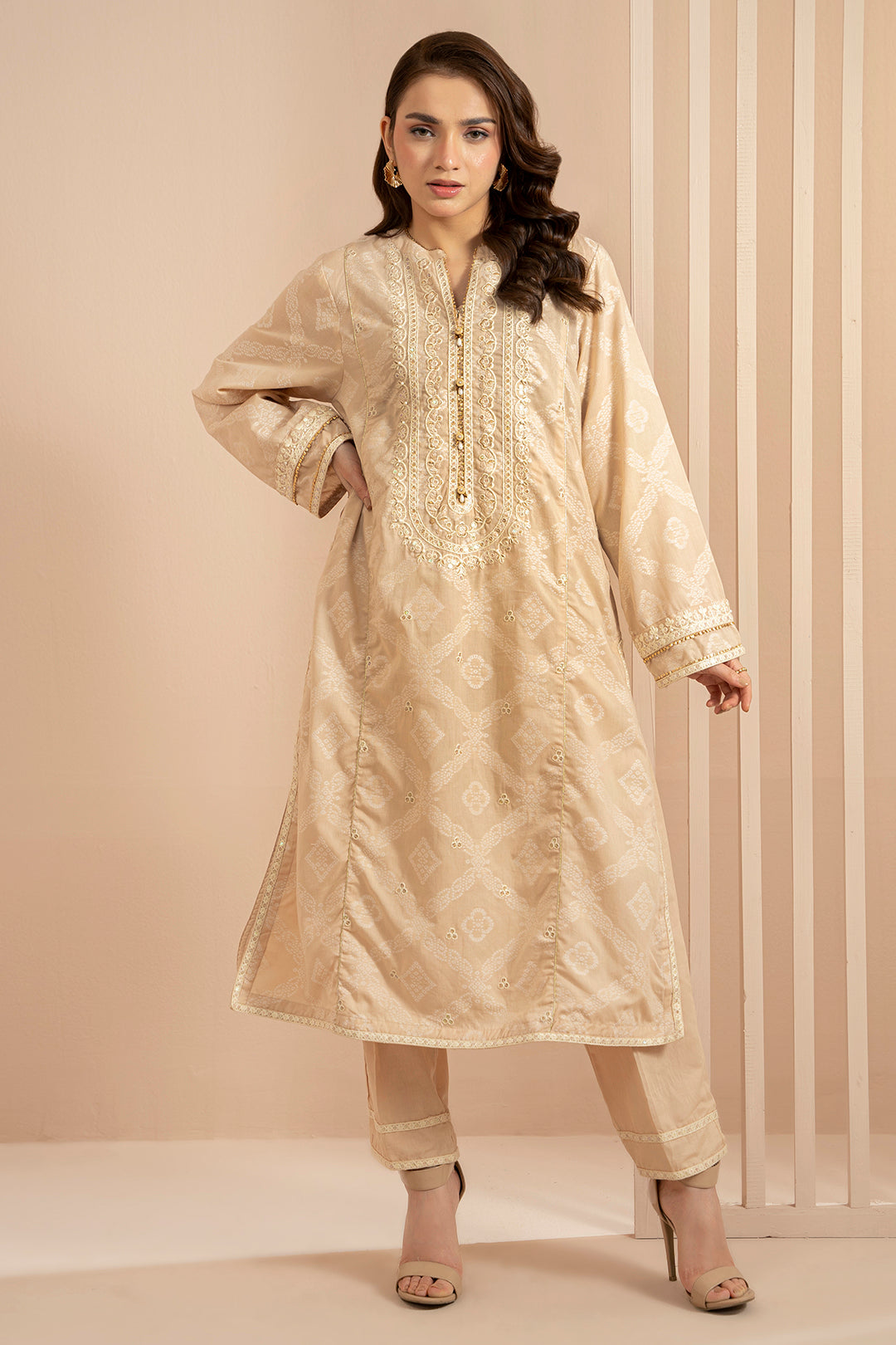 Embroidered Kurta Trouser - 3344
