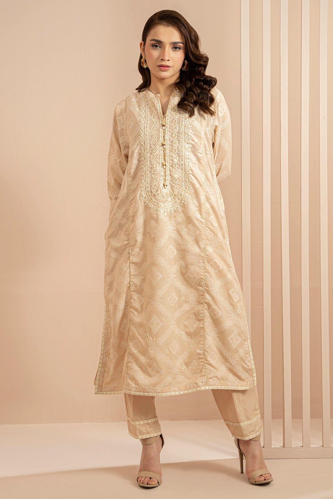 Embroidered Kurta Trouser - 3344