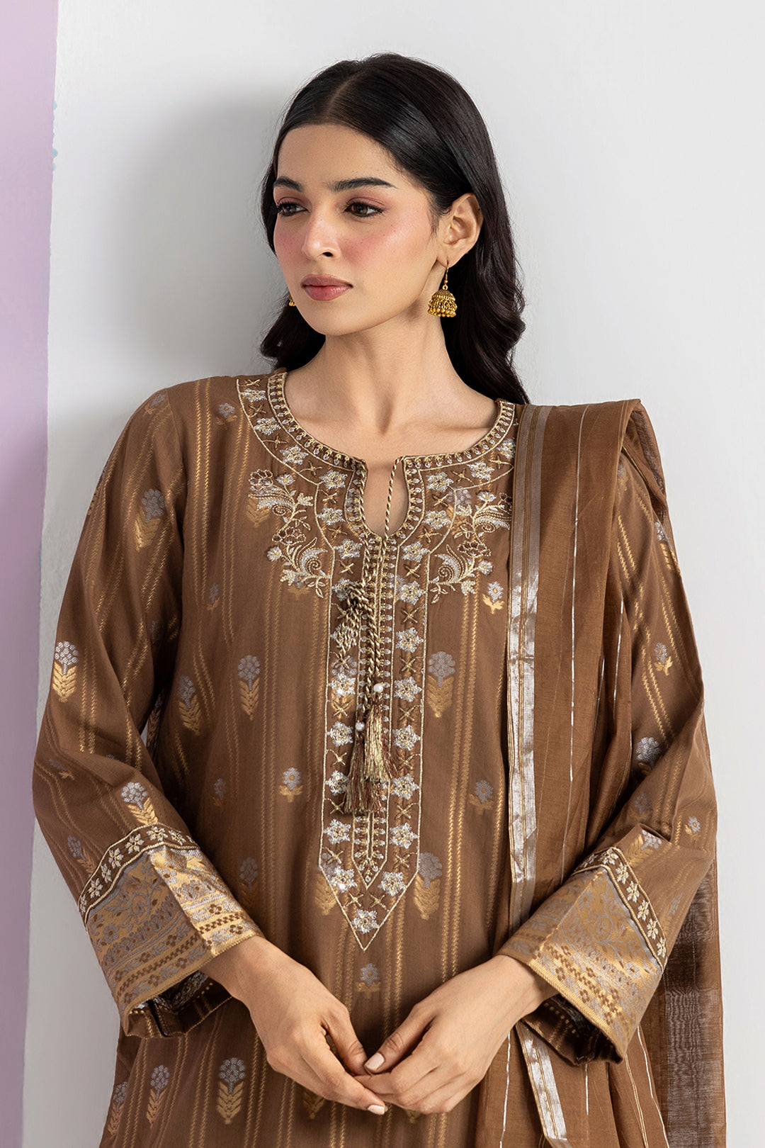 Embroidered Kurta Dupatta Trouser - 2530