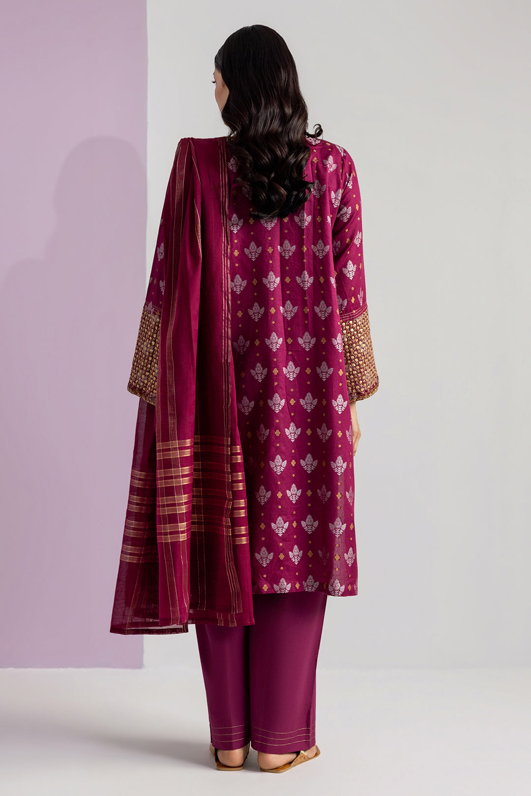 Embroidered Kurta Dupatta Trouser - 2537