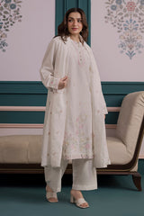 Embroidered Kurta Shawl Trouser - 2555