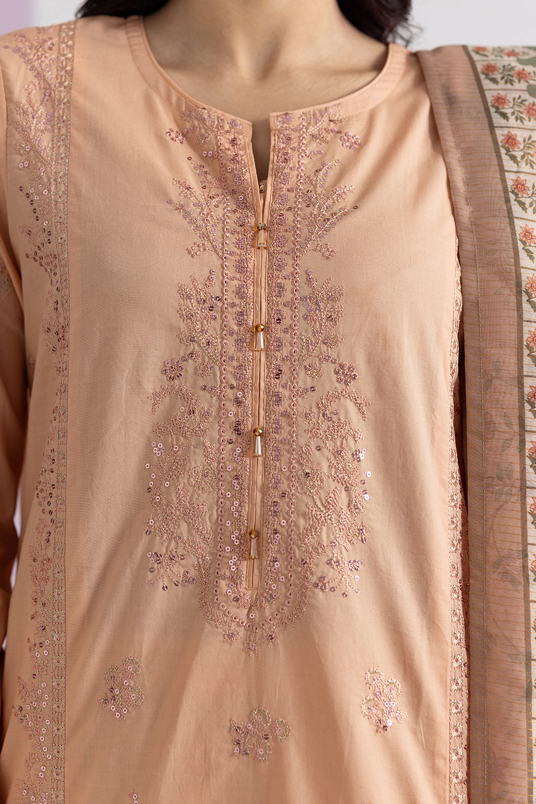 Embroidered Kurta Dupatta Trouser - 2596