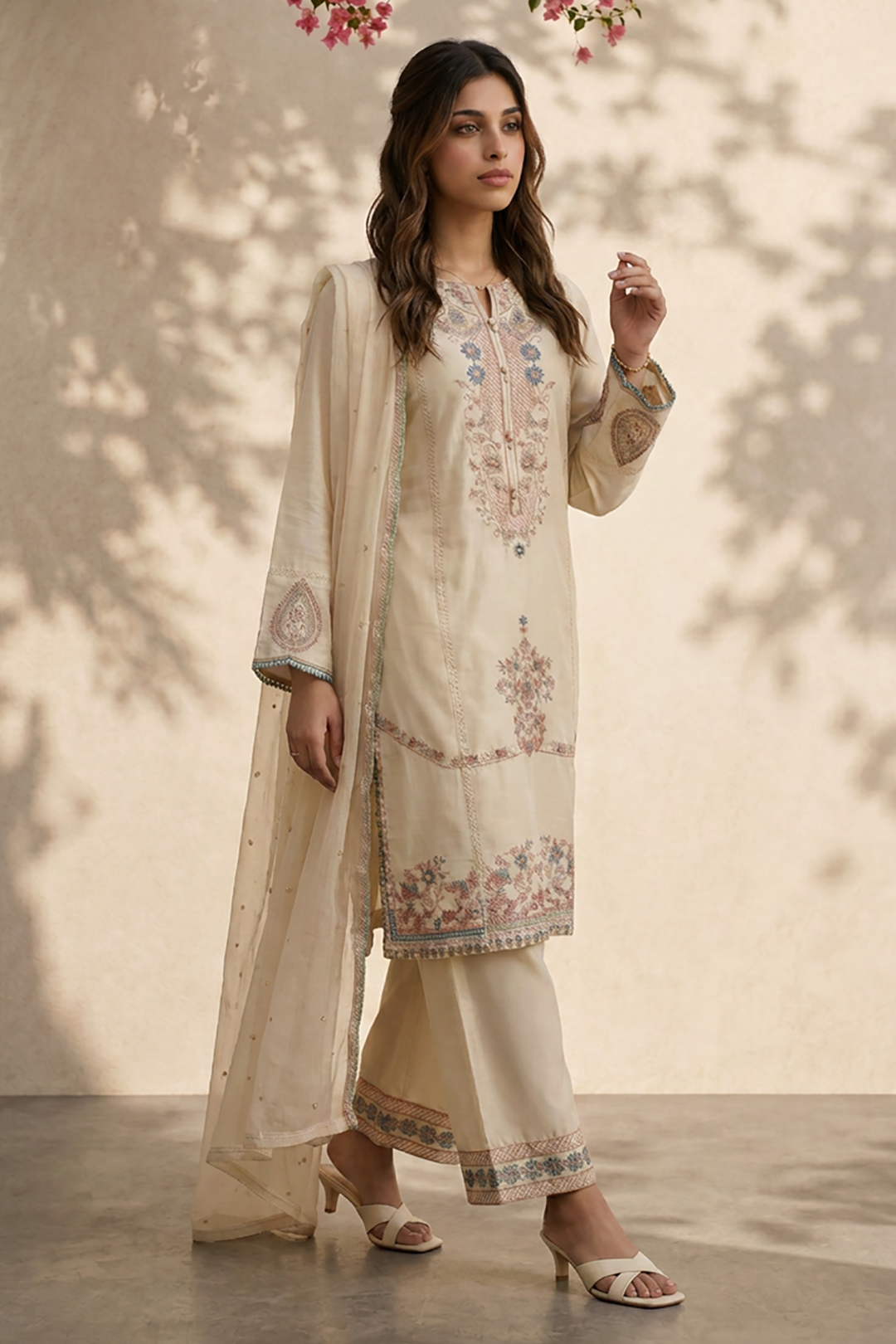 Embroidered Kurta Dupatta Trouser - 2602