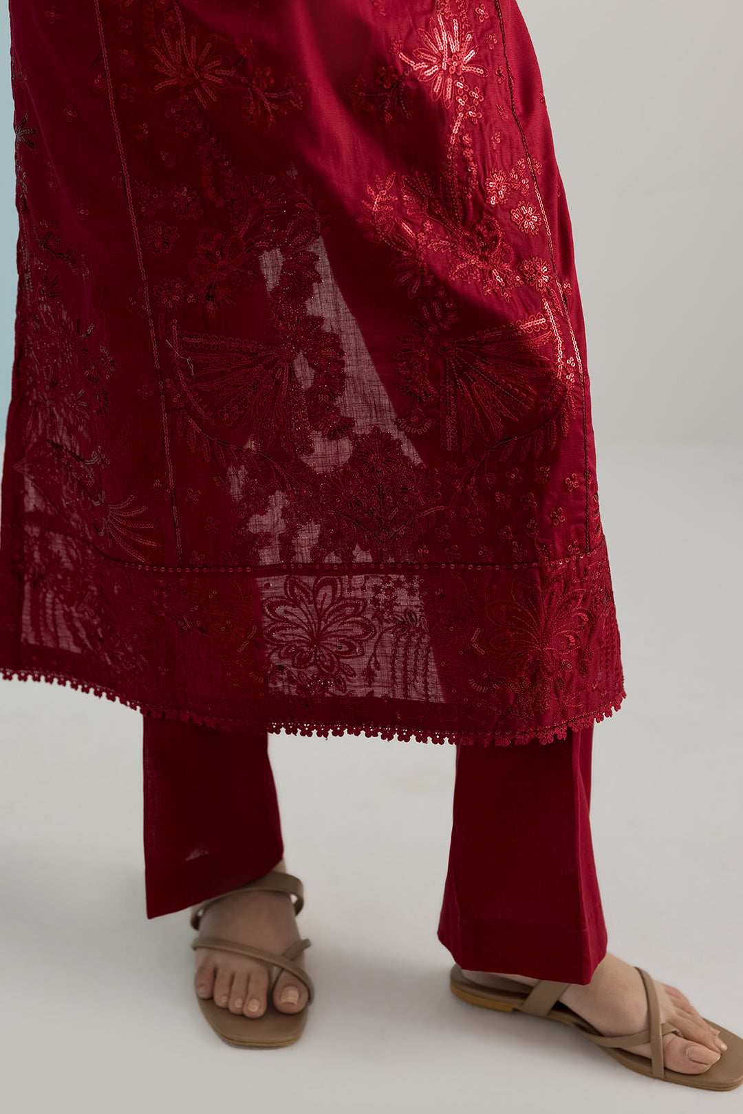 Embroidered Kurta Dupatta Trouser - 2607