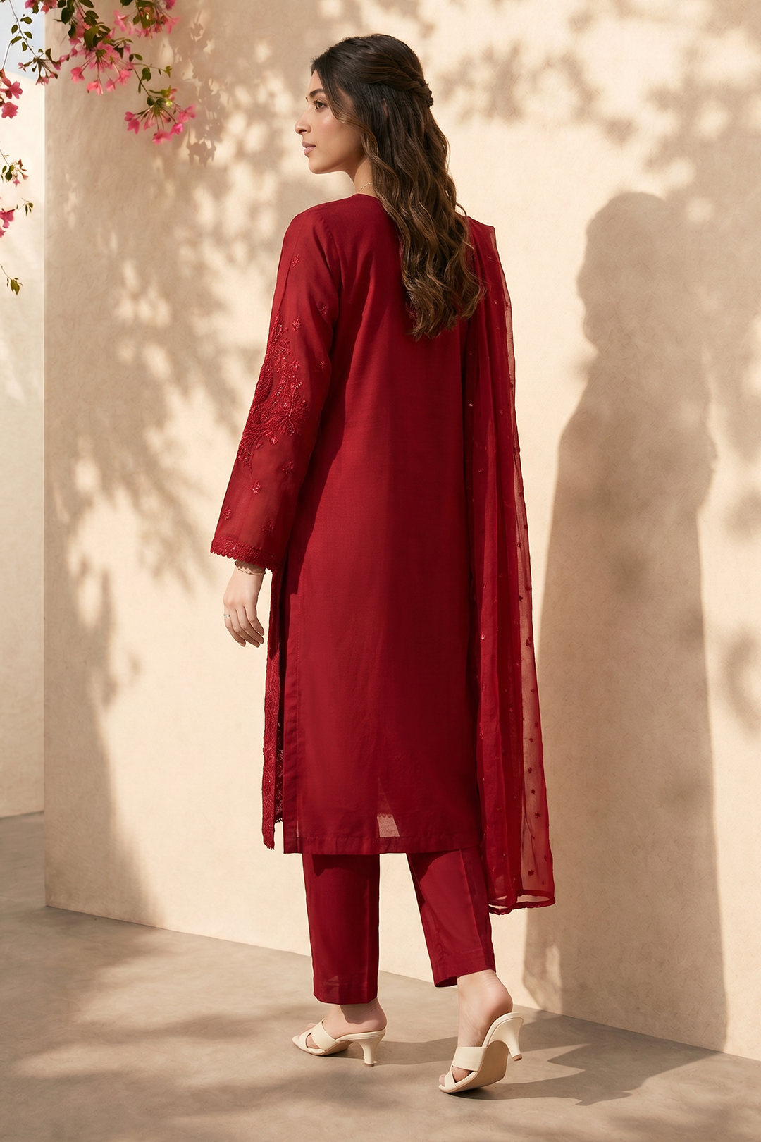 Embroidered Kurta Dupatta Trouser - 2607