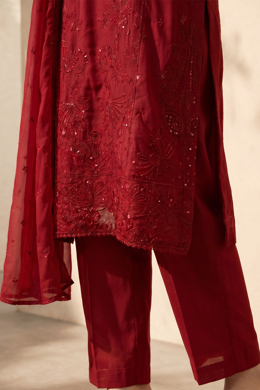 Embroidered Kurta Dupatta Trouser - 2607