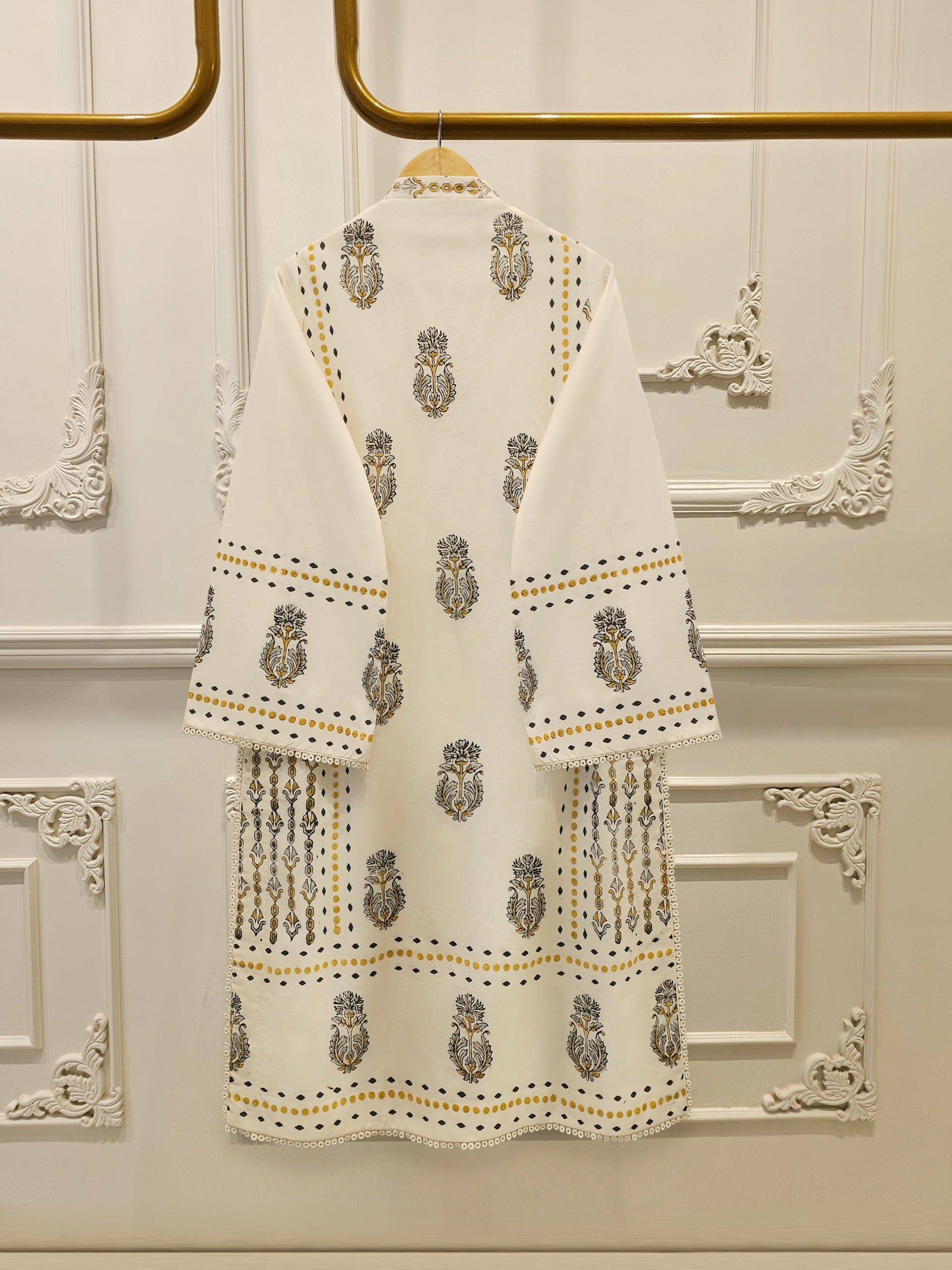 2 Piece - hand block print Cambric Suit S114340