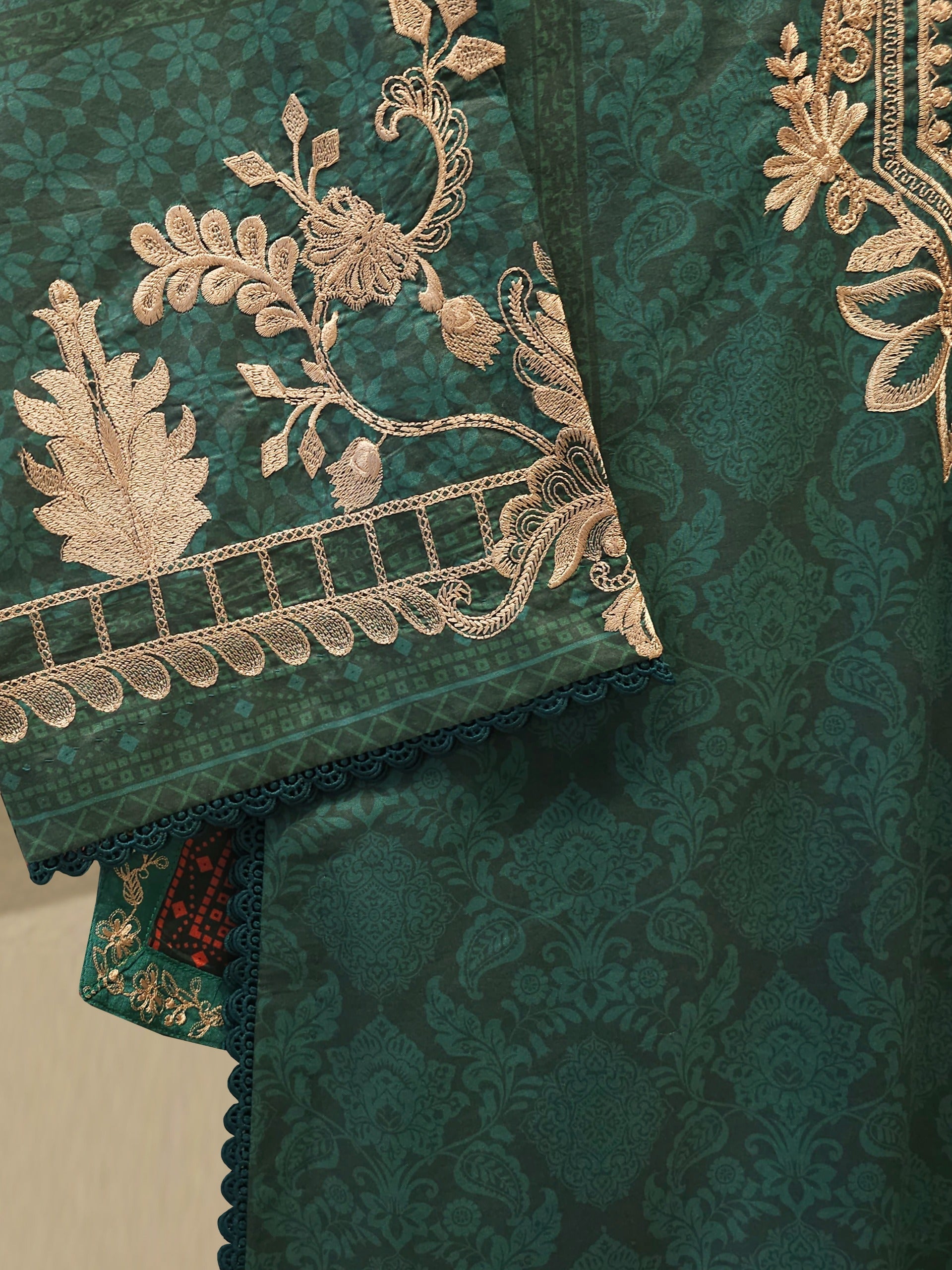 2 Piece -Embroidered Digital Printed Cambric Suit S114764