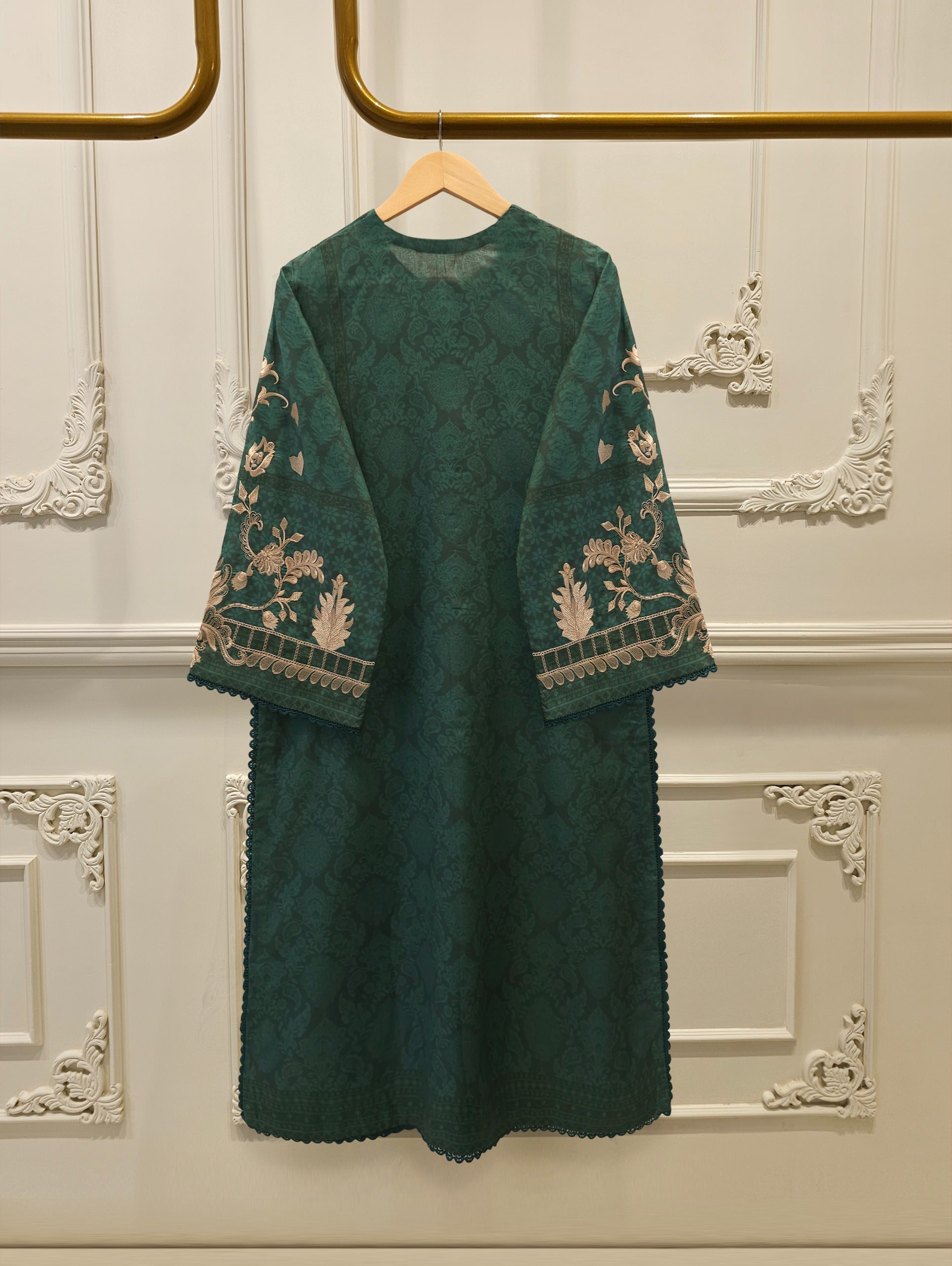 2 Piece -Embroidered Digital Printed Cambric Suit S114764