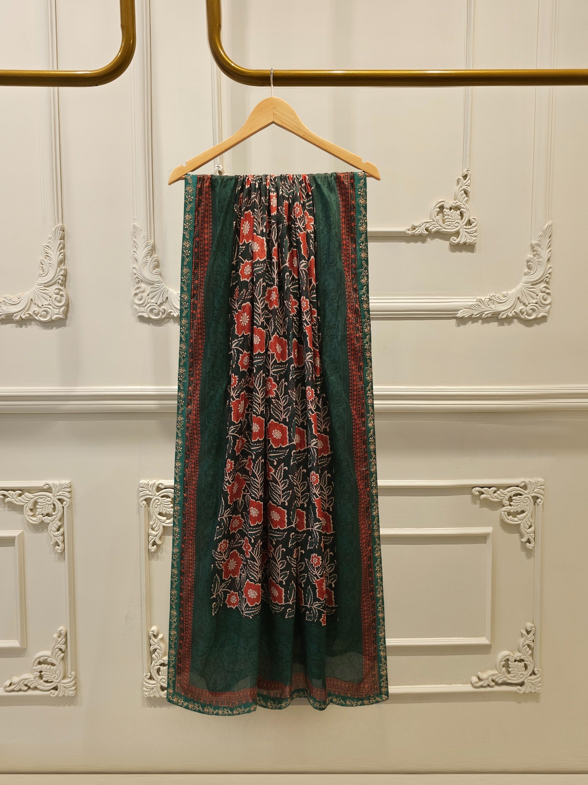 2 Piece -Embroidered Digital Printed Cambric Suit S114764