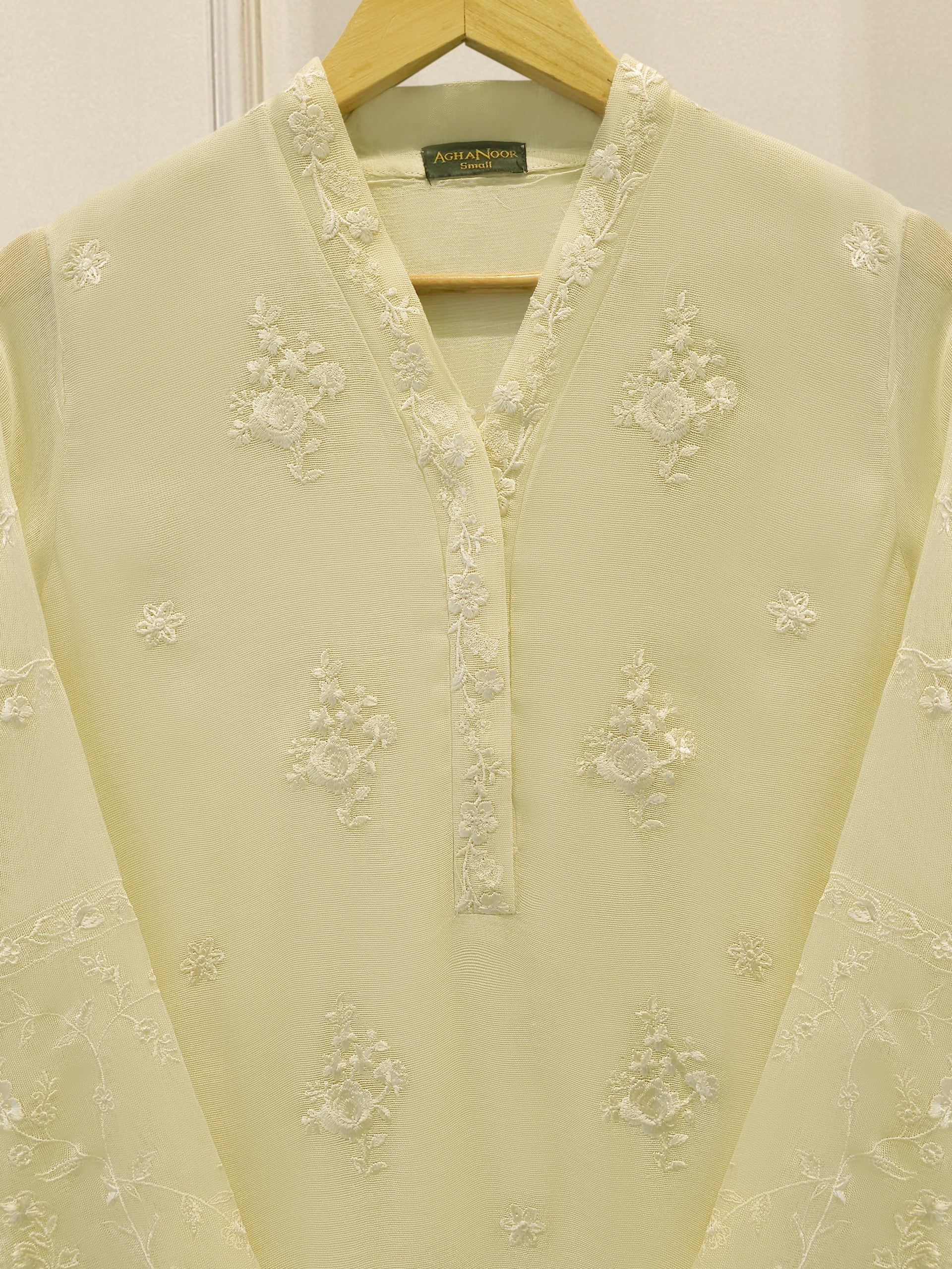 2 Piece - Pure Embroidered Cotton Net Suit S114821