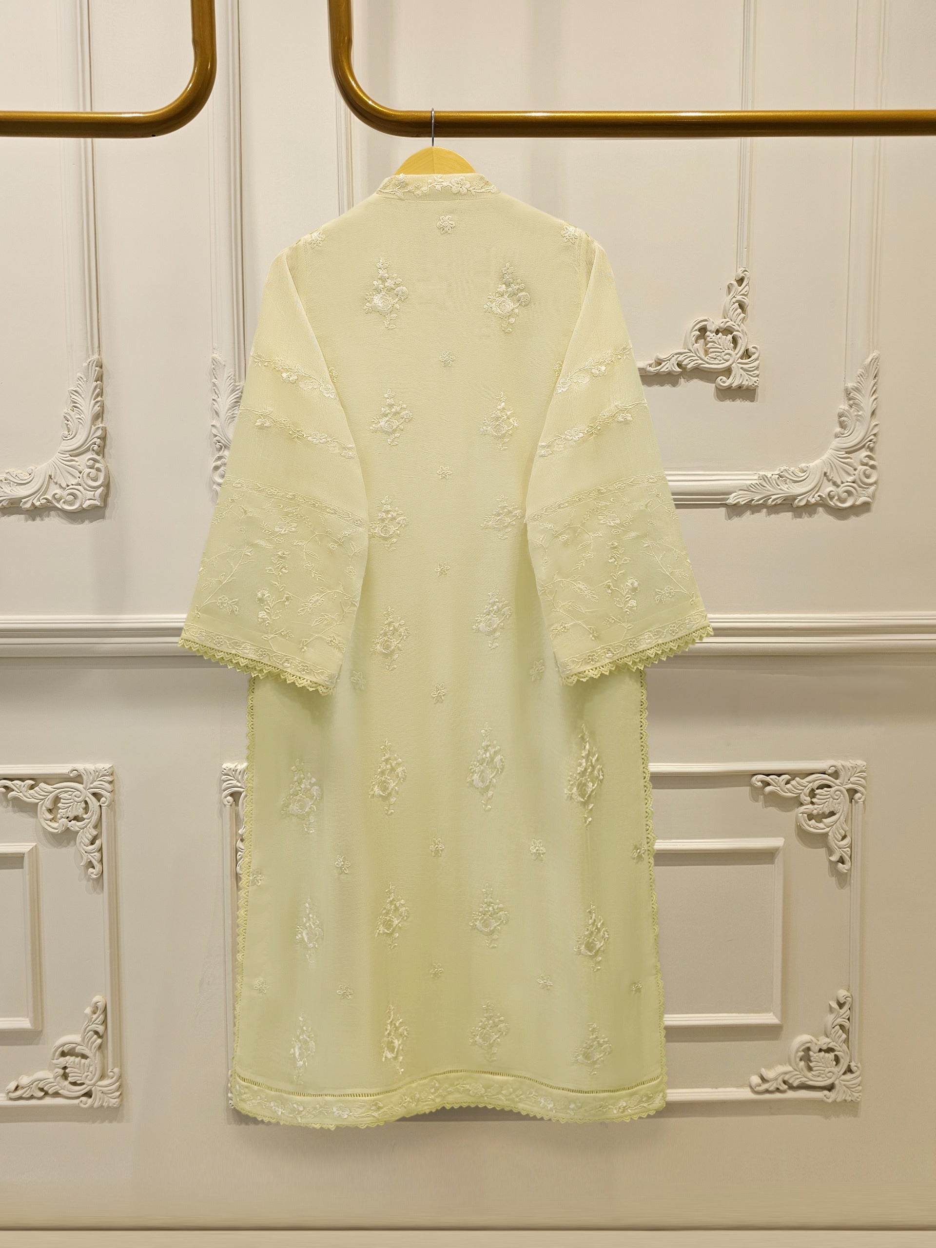 2 Piece - Pure Embroidered Cotton Net Suit S114821