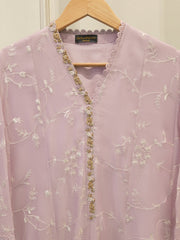 2 Piece - Pure Embroidered Cotton Net Suit S114827