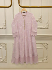 2 Piece - Pure Embroidered Cotton Net Suit S114827