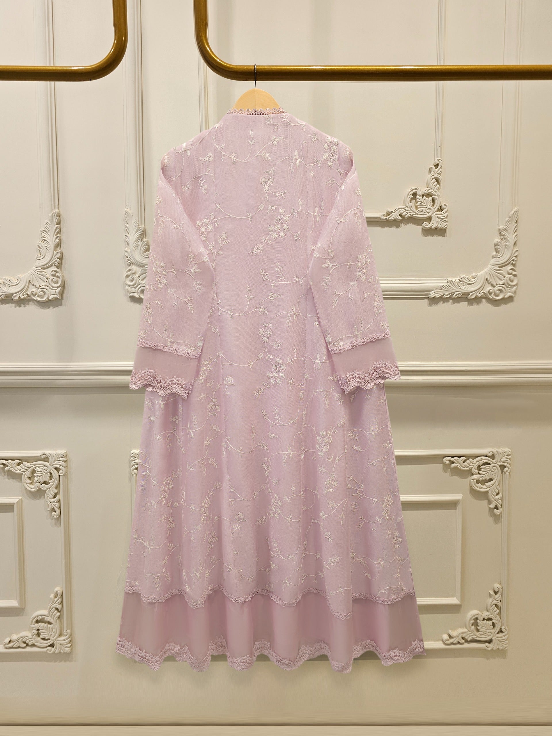 2 Piece - Pure Embroidered Cotton Net Suit S114827