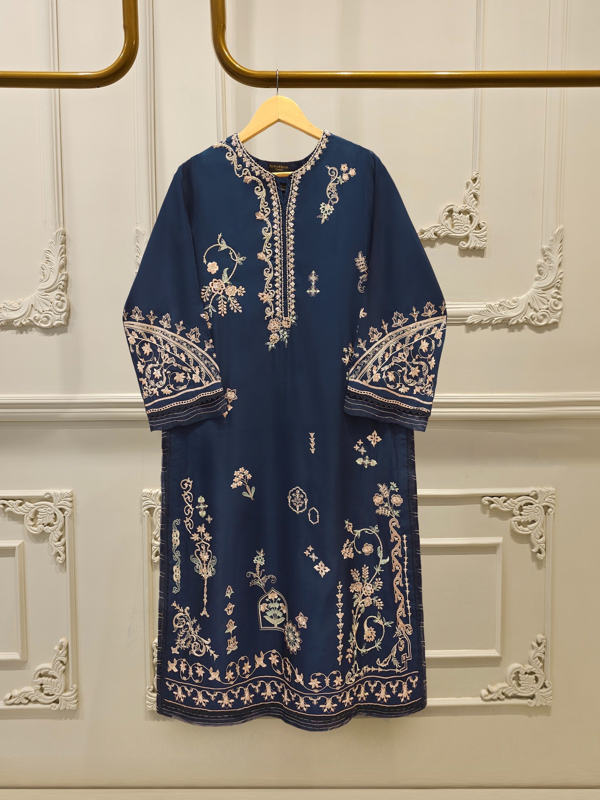 2 Piece- Pure khadi Silk Embroidered Suit S114861