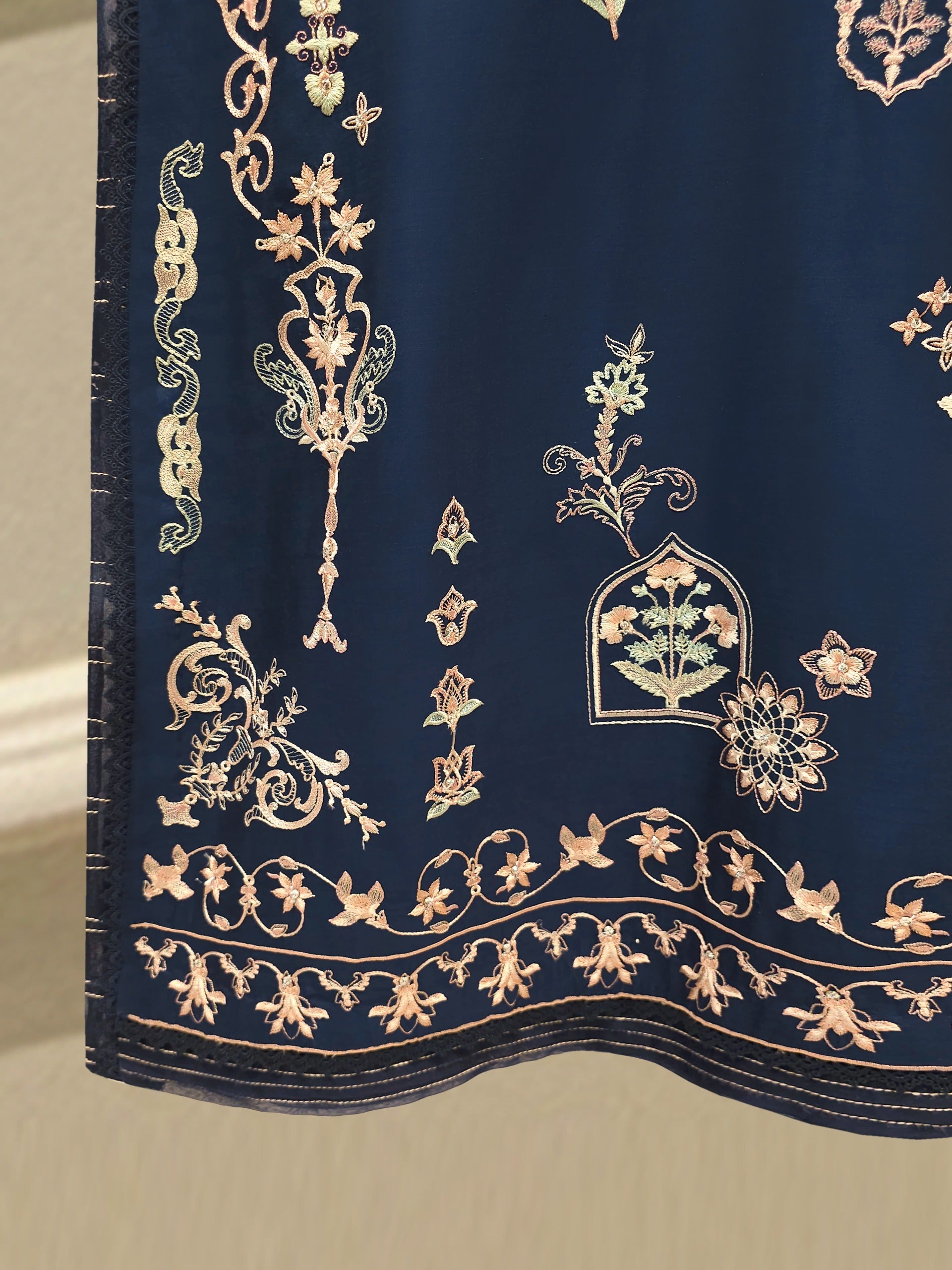 2 Piece- Pure khadi Silk Embroidered Suit S114861