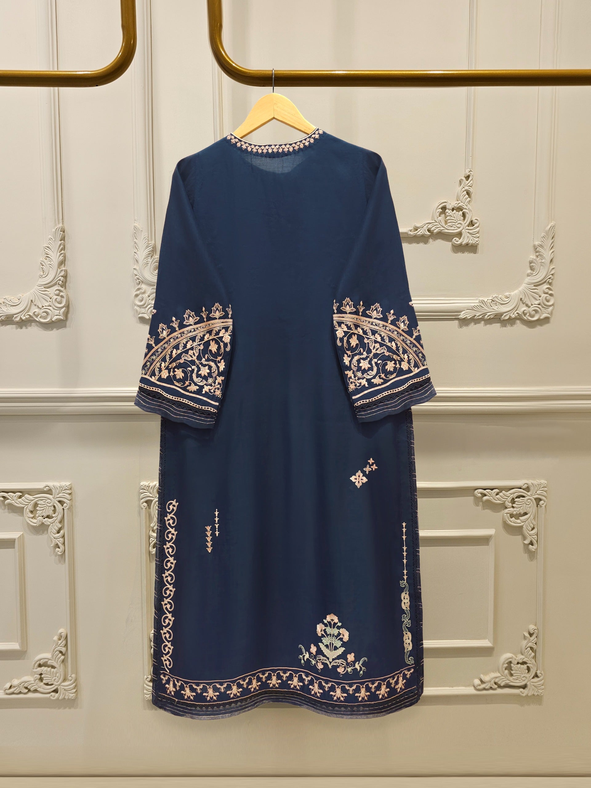 2 Piece- Pure khadi Silk Embroidered Suit S114861