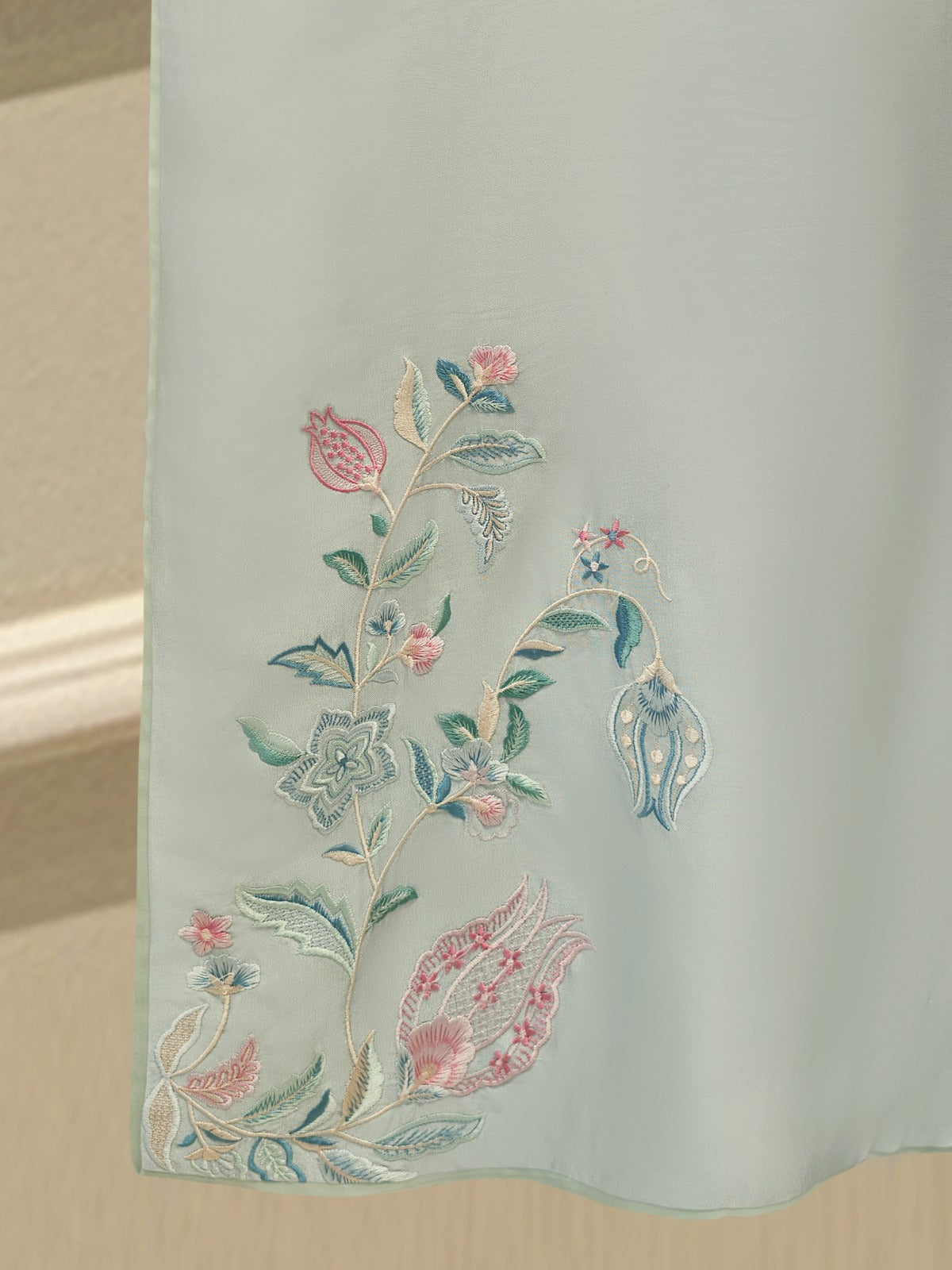 Pure Sheesha Silk Embroidered Shirt S114956